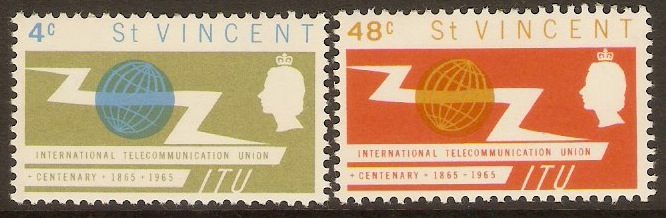 St Vincent 1965 ITU Centenary Set. SG229-SG300.