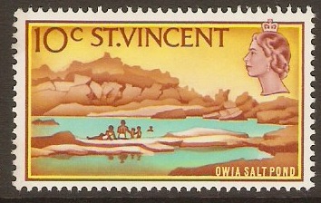 St Vincent 1965 10c Owia Salt Pond Stamp. SG238.