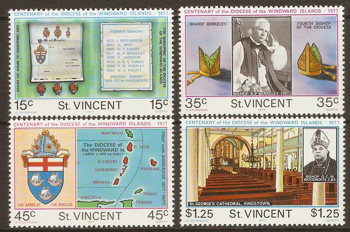 St Vincent 1977 Diocese Centenary set. SG527-SG530.