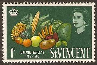 St. Vincent 1965 1c Tropical Fruits stamp. SG225.