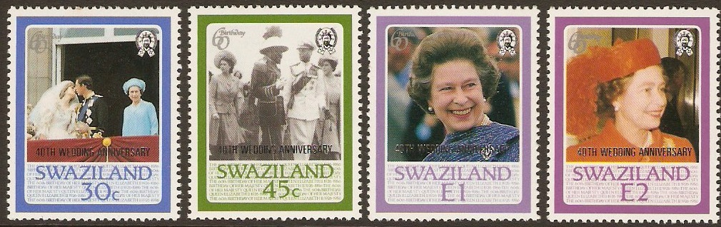 Swaziland 1987 Wedding Anniversary Set. SG537-SG540.