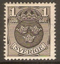Sweden 1910 1ore black. SG58.