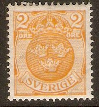 Sweden 1910 2ore orange. SG66.