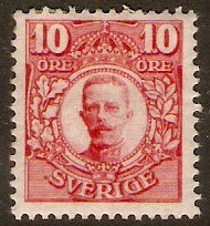 Sweden 1910 10ore Carmine. SG72.