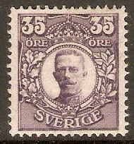 Sweden 1910 35ore Deep violet. SG79.