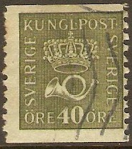 Sweden 1920 40ore green. SG106A.