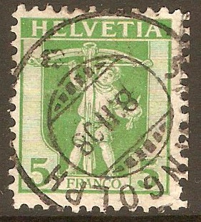Switzerland 1907 5c Green. SG227.