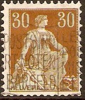 Switzerland 1908 30c pale green and yellow-brown. SG234.