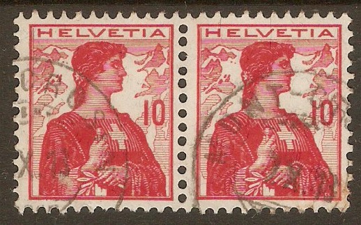 Switzerland 1908 10c Carmine. SG250.