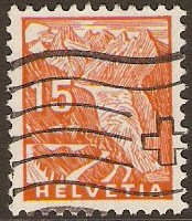 Switzerland 1934 15c orange. SG353.
