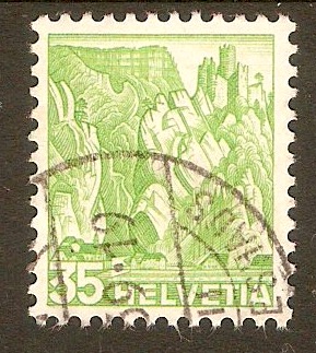 Switzerland 1936 35c Bright green - Landscapes series. SG378A.