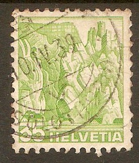 Switzerland 1936 35c Bright green - Landscapes series. SG378B.