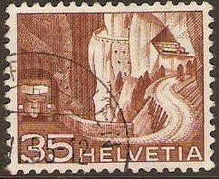 Switzerland 1949 35c brown. SG517.