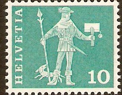 Switzerland 1960 10c bluish-green phosphorescent paper. SG615p.