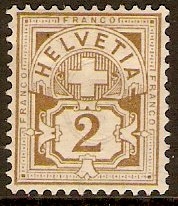 Switzerland 1882 2c Olive-bistre. SG126A.