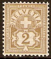 Switzerland 1882 2c Olive-bistre. SG126B.
