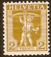 Switzerland 1907 2c Olive-yellow. SG225.