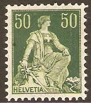 Switzerland 1908 50c Yellow-green and deep green. SG240.