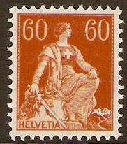 Switzerland 1908 60c Orange-brown. SG241.