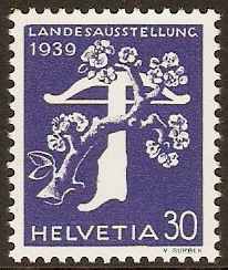 Switzerland 1939 30c Royal blue (German Lan.). SG397G. - Click Image to Close