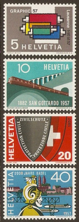 Switzerland 1957 Publicity Set. SG576-SG579.