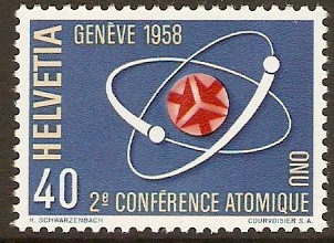 Switzerland 1958 UN Atomic Conference Stamp. SG596.