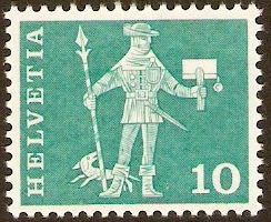 Switzerland 1960 10c Bluish green. SG615.