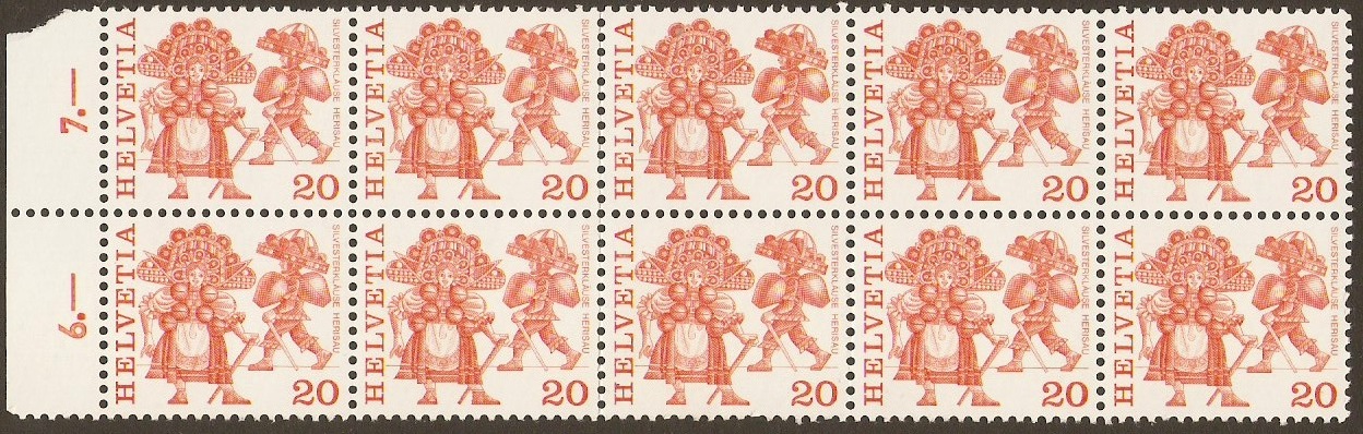 Switzerland 1977 20c Red-orange. SG941.