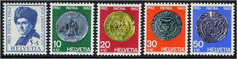 Switzerland 1962 Pro Patria Stamp Set. SG663-SG667.
