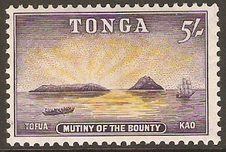 Tonga 1953 5s Orange-yellow and slate-violet. SG112.