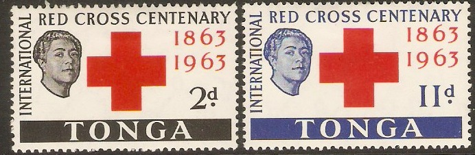 Tonga 1963 Red Cross Anniversary Set. SG141-SG142.
