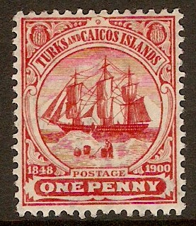 Turks and Caicos 1905 1d Red. SG111.