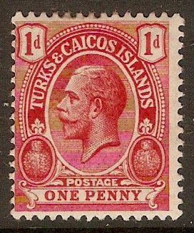 Turks and Caicos 1913 1d Bright rose-scarlet. SG130a.