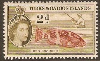 Turks and Caicos 1957 2d Red-brown and olive. SG239.