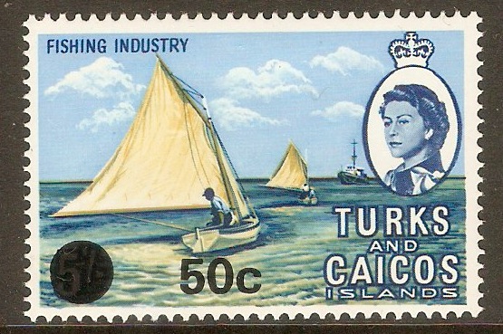 Turks and Caicos 1969 50c on 5s Decimal series. SG309.