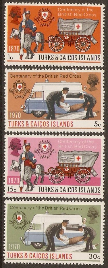 Turks and Caicos 1970 British Red Cross set. SG325-SG328.