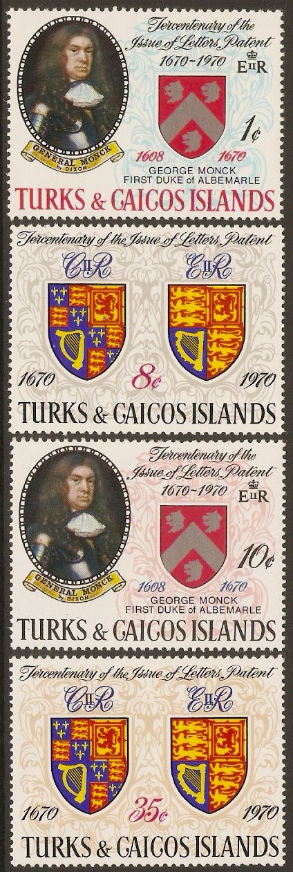 Turks and Caicos 1970 Letters Patent Anniv. Set. SG329-SG332.