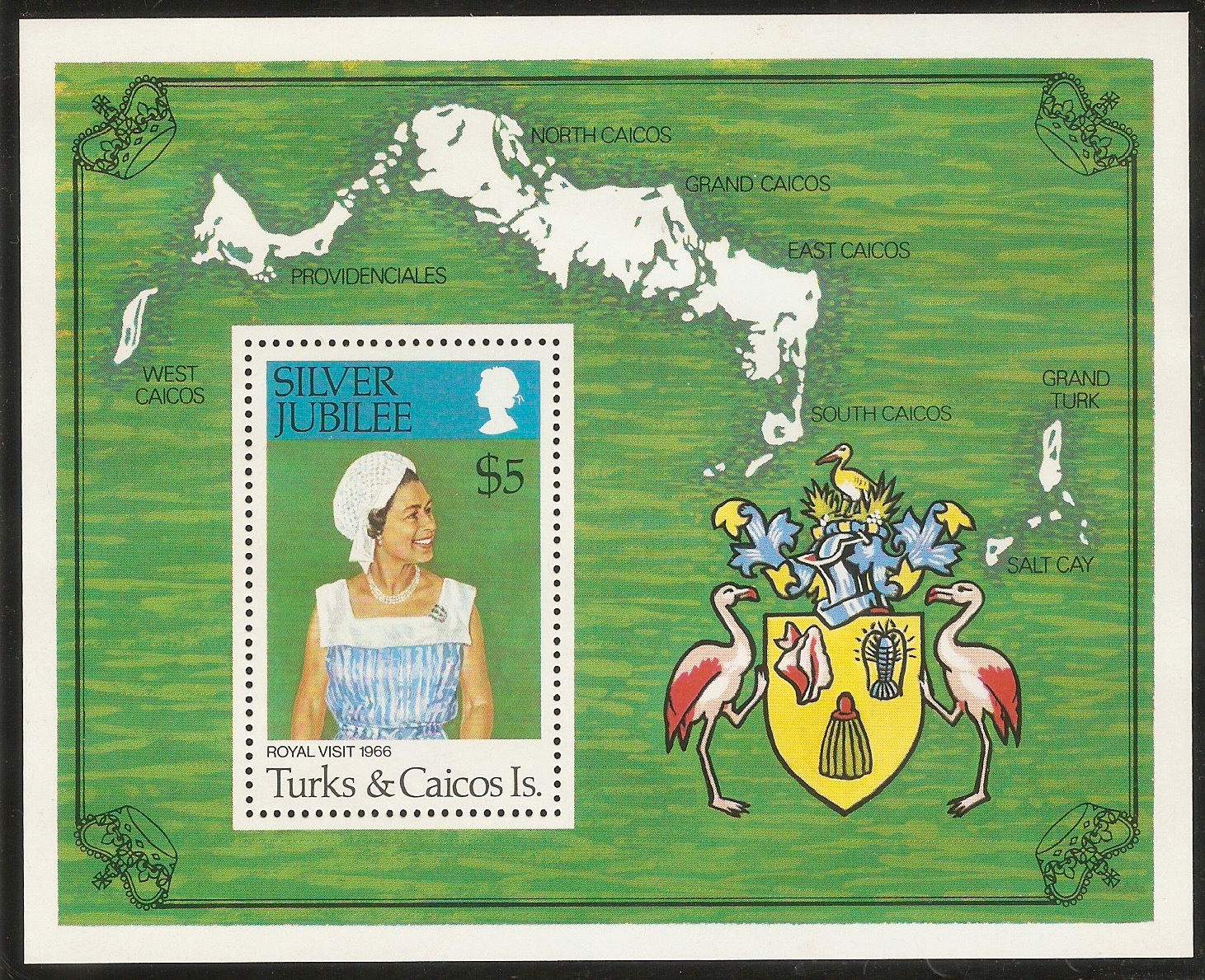 Turks and Caicos 1977 Silver Jubilee sheet. SGMS475.