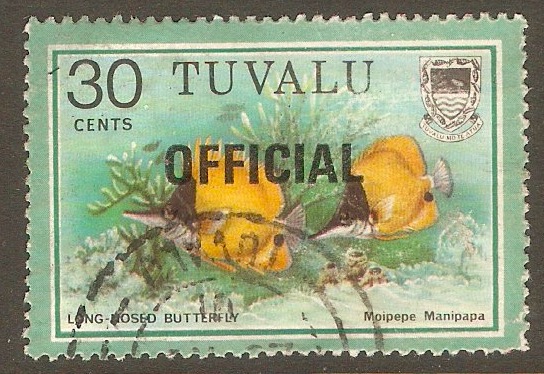Tuvalu 1981 30c Fishes Official Stamps Series. SGO11.