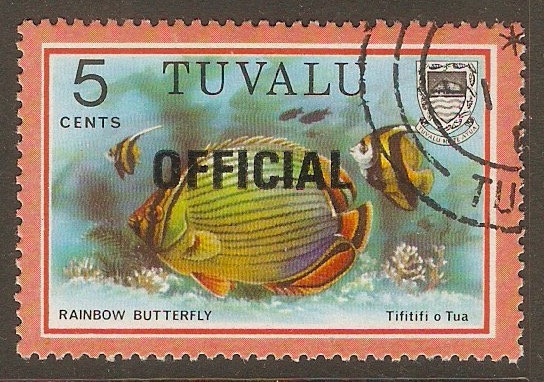 Tuvalu 1981 5c Fishes Official Stamps Series. SGO4.