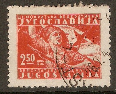 Yugoslavia 1945 2d.50 Orange-red. SG506.