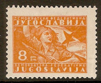 Yugoslavia 1945 8d Bright-orange. SG513.