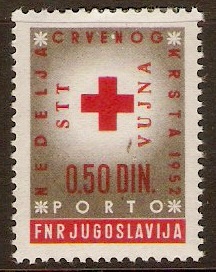 Yugoslavia 1952 50p Postage Due stamp. SGD741.