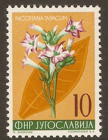 Yugoslavia 1955 10d Floral series. SG793.