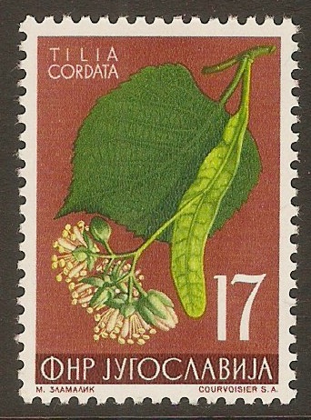 Yugoslavia 1955 17d Floral series. SG795
