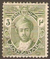 Zanzibar 1914 3c Dull green. SG262a.