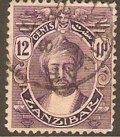 Zanzibar 1921 12c Violet. SG283.