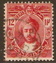 Zanzibar 1921 12c Carmine-red. SG284.