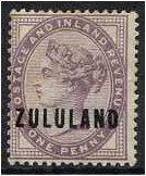 Zululand 1888 1d. Deep Purple. SG2.