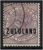 Zululand 1893 6d. Dull Purple. SG16.